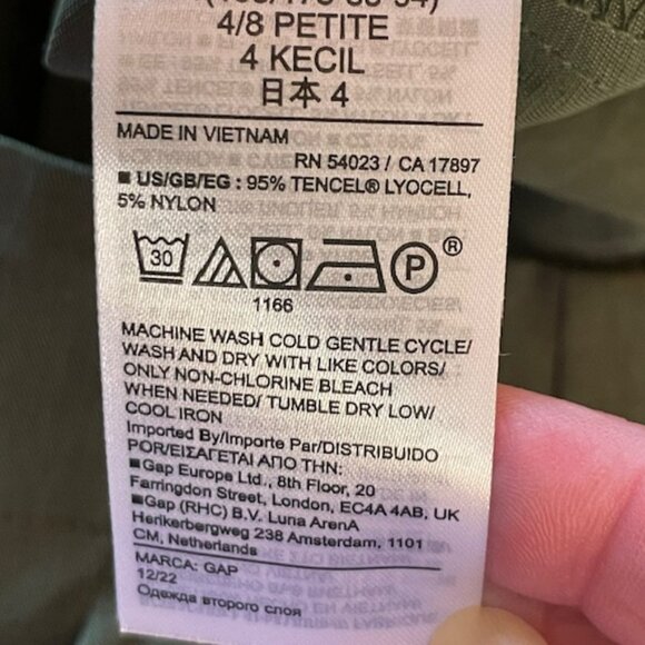 Gap Soft Suit Trouser High Rise Wide Leg Jungle Green Dress Pants NWT 4 Petite - Picture 11 of 13